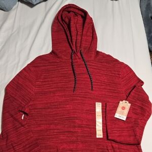 Red Striped Long Sleeve Hoodie